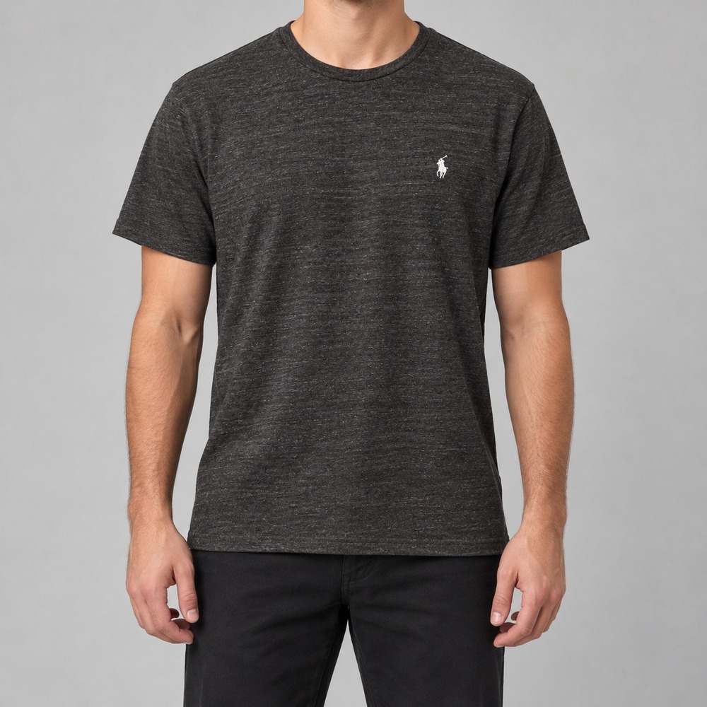 Polo Ralph Lauren Mens Large Charcoal Gray Heather Short Sleeve Pony T-Shirt